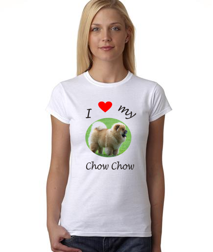 Dogs - I Heart My Chow Chow on Womans Shirt